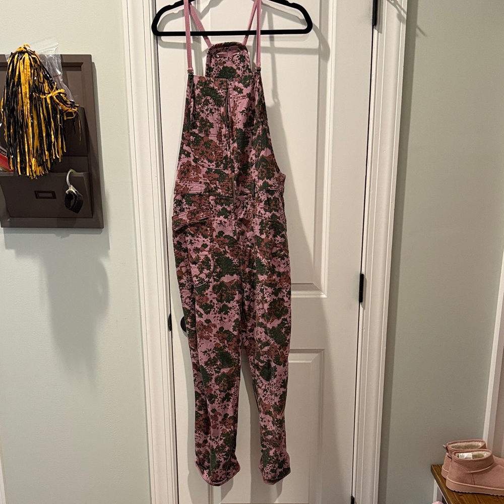 Pilcro Pink and Green Floral Jumpsuit